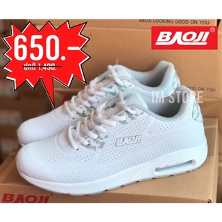 BAOJI รองเท้าผ้าใบ ลิขสิทธิ์แท้ SALE สีขาว พื้นแอร์