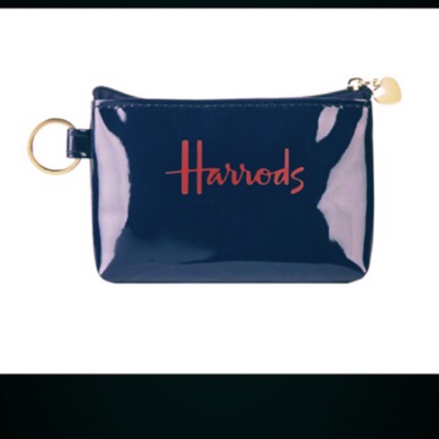 กระเป๋าใส่เหรียญ Harrods แท้ 100% หนังแก้ว สีกรมท่า (น้ำเงิน) ราคาพิเศษ
