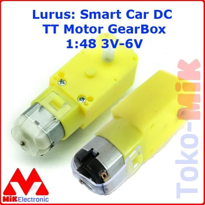STRAIGHT: DUAL AXIS TT MOTOR DC GEARBOX 1:48 3V-6V รถสมาร์ทสีเหลือง