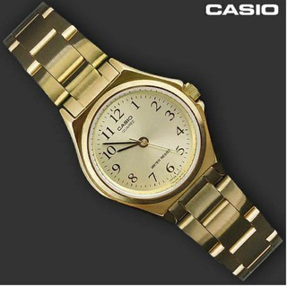 นาฬิกาข้อมือผู้หญิง casio รุ่น LTP-1130N-9B สายแสตนเลสีทอง แท้ 100%