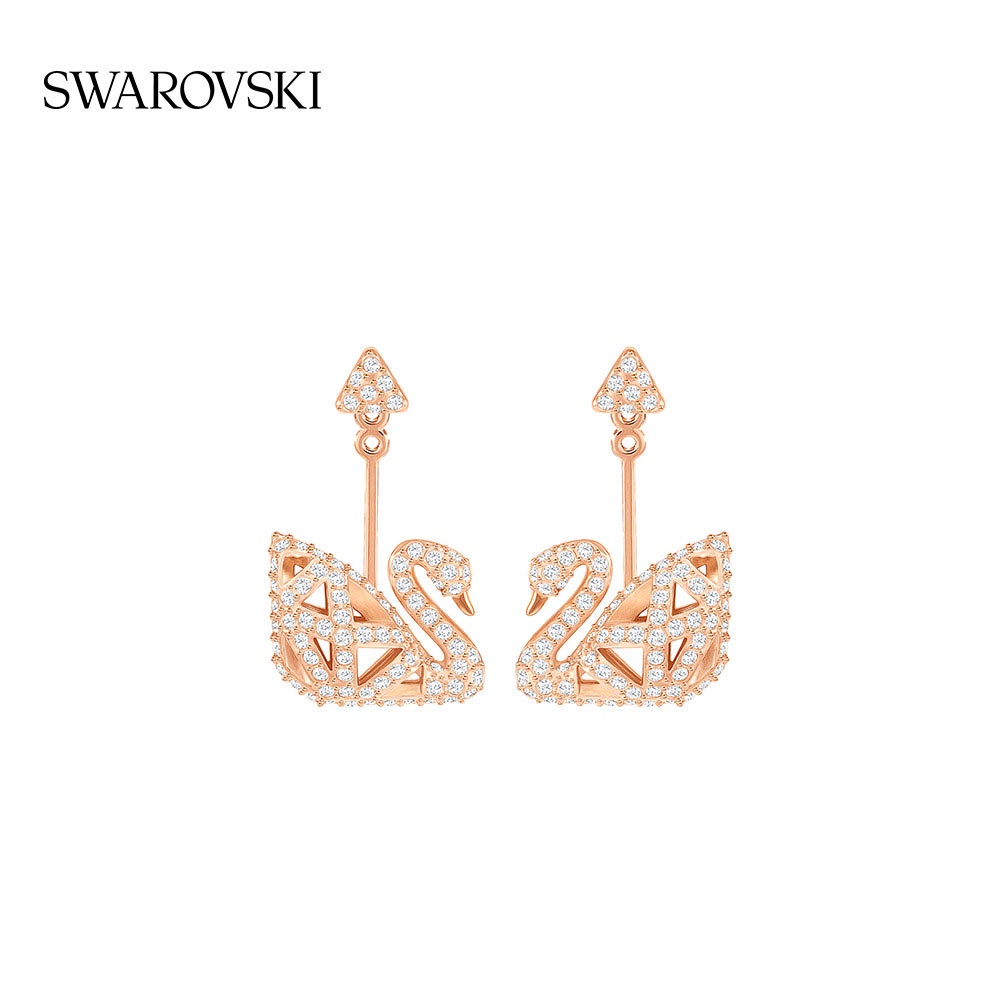 ต่างหู Swarovski Facet Swan Swan สําหรับผู้หญิง