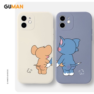 Guman เคสคู่ เคสไอโฟน คู่รัก ขอบเหลี่ยมกันกระแทกซิลิโคนนุ่มการ์ตูนน่ารักตลก เคสโทรศัพท์ Compatible for iPhone 14 13 12 11 Pro Max SE 2020 X XR XS 8 7 6 6S Plus พลัส XYB387