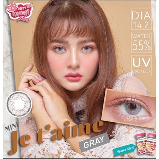 คอนแทคเลนส์ รุ่น mini Je taime ยี่ห้อ Kitty Kawaii มีสี เทา ตาล สายตาปกติ