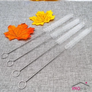 ไม่ทำให้เป็นรอย แปรงล้างหลอดดูด จุกนม ขนไนล่อน Stainless steel soft straw straw brush