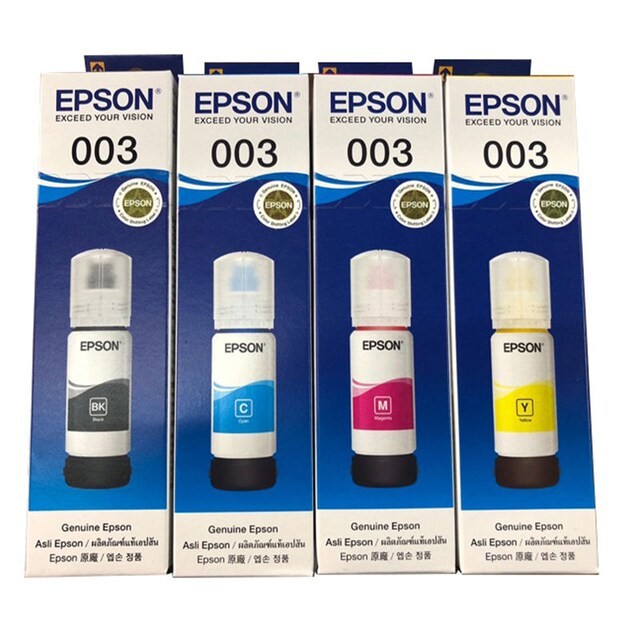 พร้อมส่งหมึกเติมEPSON003 For.Epson : L1110 / L3110 / L3150 / L5190ของแท้100%มีกล่อง