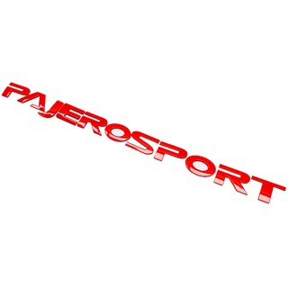 โลโก้ PAJERO SPORT ติดฝากระโปรงหน้า Logo PAJERO SPORT สีแดง 1ชิ้น มีบริการเก็บเงินปลายทาง