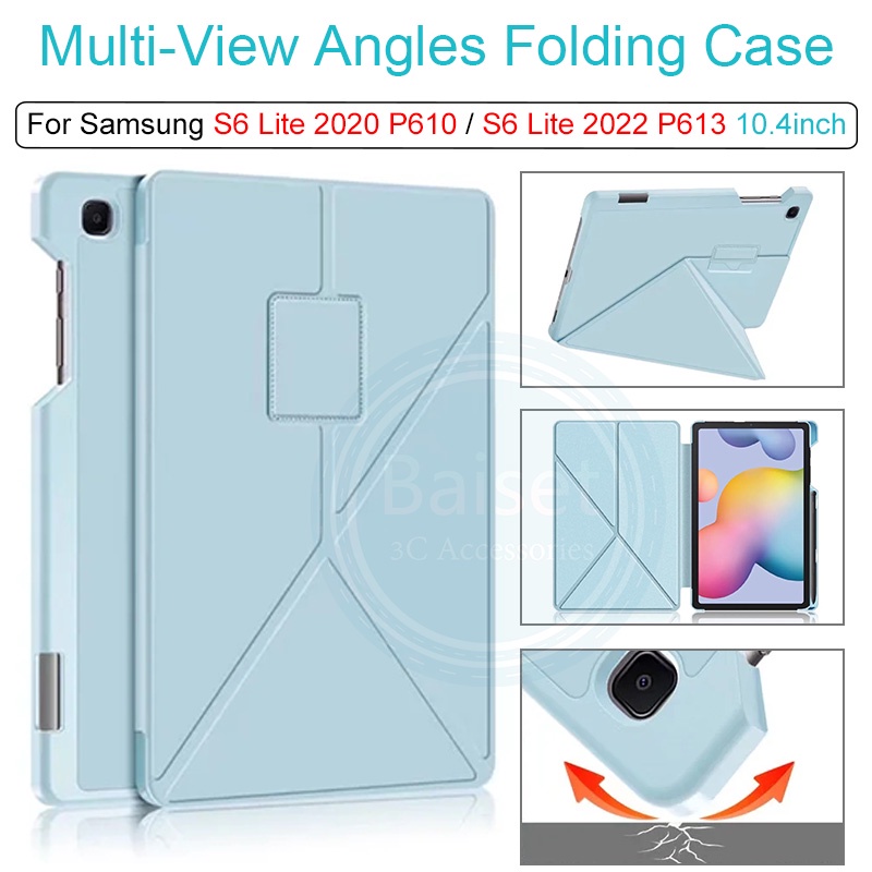 เคสโทรศัพท์มือถือ แบบพับได้ หลายมุม 10.4 นิ้ว สําหรับ Samsung Tab S6 Lite 2022 P613 P619 S6Lite 2020 P610 P615