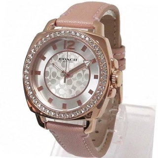 COACH COACH 34mm 14503151 MINI BOYFRIEND PINK LEATHER ROSE GOLD CASE WOMENS WATCH 14503151