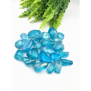 1 pc Natural Blue angle Aura Quartz Tumble Stone / Top Quality / Pocket Stone Healing Meditation Collection Stone.