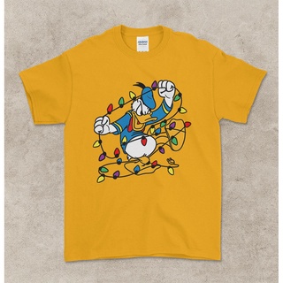 เสื้อเชิ้ต ลาย Donald Duck คริสต์มาส สําหรับผู้ชาย และผู้หญิง