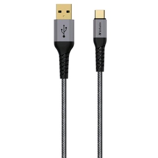 ทุกคำ usb-a ถึง type-c สายชาร์จสีเทาสุดแกร่ง (เคฟลาร์) Verbatim USB-A TO Type-C TOUGH MAX (Kevlar) Grey Charging Cable