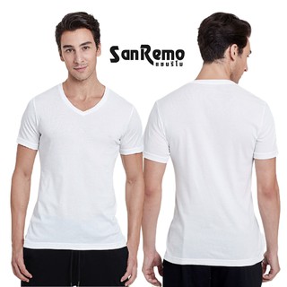 Sanremo Quick Dry เสื้อยืดผู้ชาย แขนสั้น คอวี แซนรีโม ระบายเหงื่อดี นุ่ม ใส่สบาย ไม่ยับง่าย แห้งไว สีขาว NIS-SCUPA2-WH