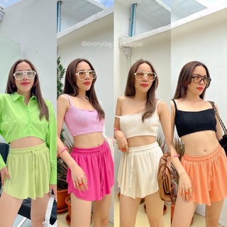 New! Colorful shorts🌈 (270฿ฟรีส่ง) กางเกงเอวสูงขาสั้นรุ่นใหม่ ทรงสวยมากๆค่า ดีเทลผ่าเว้าด้านข้างโชว์เรียวขาสวยสุดๆ