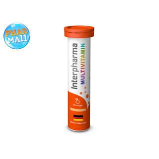 Interpharma Multivitamin Orange 20s - วิตามินรวม รูปแบบเม็ดฟู่ละลายน้ำ 1 หลอด บรรจุ 20 เม็ด