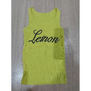 เสื้อกล้าม สีเขียวมะนาวปัก lemon สีสวยมากก