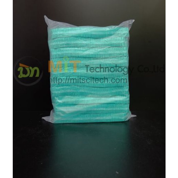 หมวกคลุมผมแบบยางยึดสีเขียว ,สีขาว  หมวก 100PC/PK (Dura Thai)