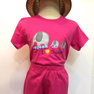 เสื้อผ้าเด็ก พร้อมกางเกง ชุดเด็ก ผ้ายืด cotton 100% อายุ 2-8 ขวบ
