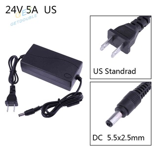 อะแดปเตอร์แปลงไฟ 24V 5A AC เป็น DC ขนาด 5.5*2.5 มม. สําหรับสายพานไฟ LED