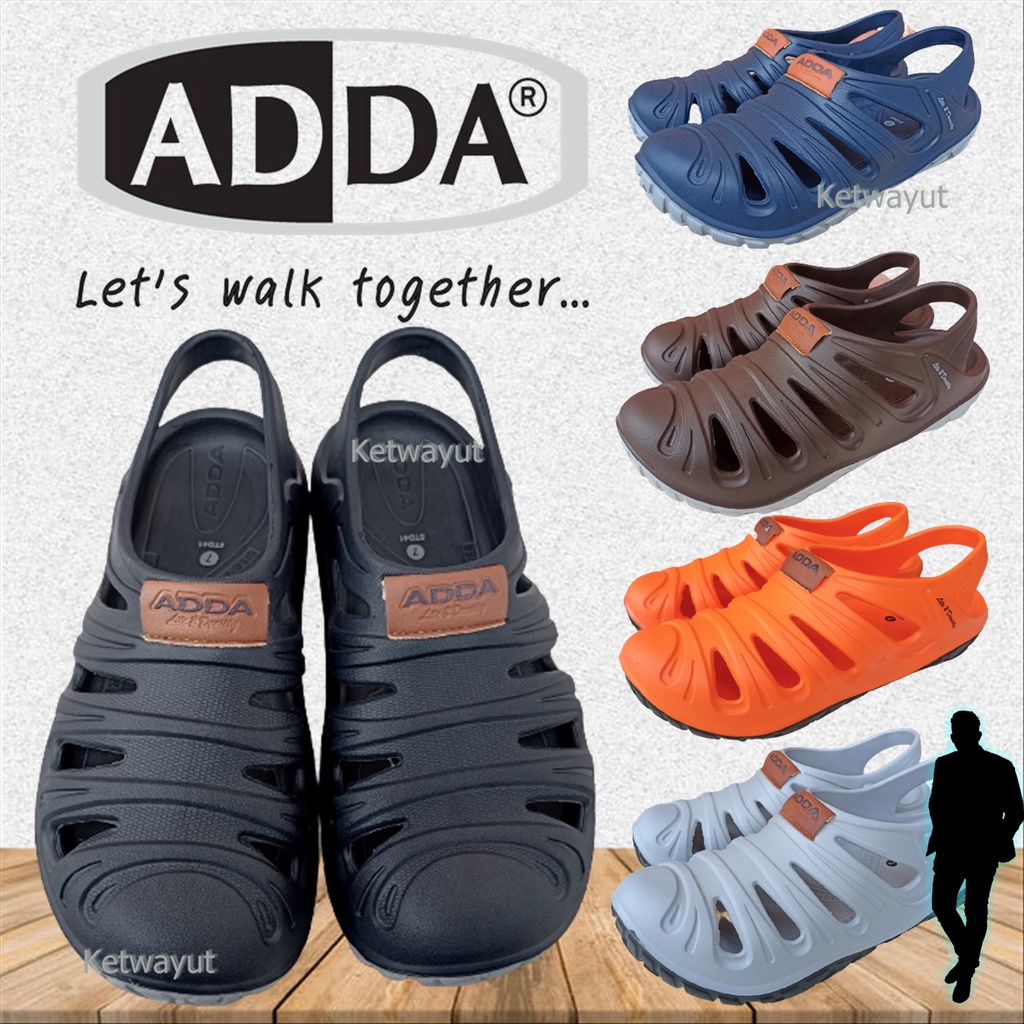 รองเท้าแตะผู้ชาย รองเท้าแตะแบบสวมหัวโตรัดส้น adda 5TD41