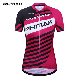 Phmax เสื้อปั่นจักรยานผู้หญิง เสื้อระบายอากาศ แห้งเร็ว เสื้อจักรยานเสือภูเขา เสื้อทีมขี่จักรยาน