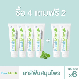 ยาสีฟันสมุนไพร Freshmint ลดอาการเสียวฟัน เซตสุดคุ้ม 4 หลอด แถม 2 หลอด🔥ส่งฟรี🔥