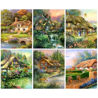 Ruopoty กรอบรูประบายสีตามตัวเลข ขนาด 60x75 ซม. 50x65 ซม. 40x50 ซม. สําหรับตกแต่งบ้าน ห้องนั่งเล่น