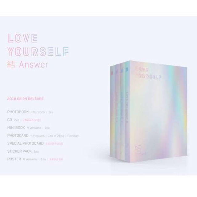 [พร้อมส่ง]BTSอัลบั้ม Love yourself answer 4ver+โปส4ver