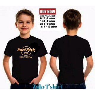 เสื้อยืด พิมพ์ลายโลโก้ Hard rock Kuala Lumpur พรีเมี่ยม สีทอง สําหรับเด็ก