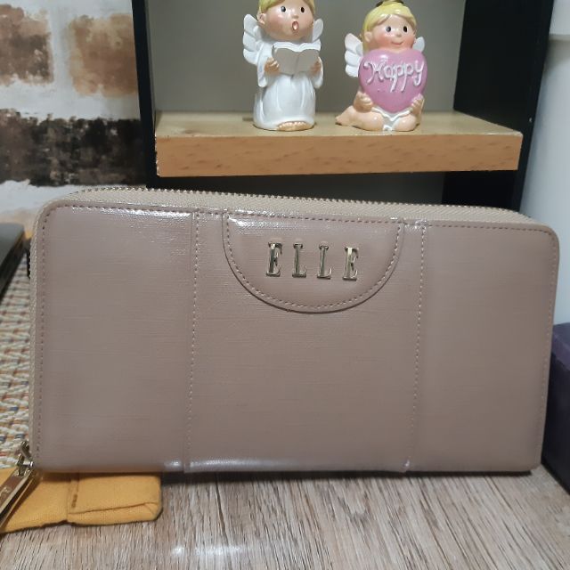 กระเป๋าสตางค์ผู้หญิง ELLE แท้ ทรงยาว สีโอวัลติน
