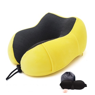 【บลูไดมอนด์】1PC U Shaped Memory Foam Neck Pillows Soft Slow Rebound Space Travel Pillow Solid Neck Cervical Healthcare B