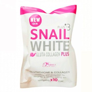 (ซองขาวชมพู) Snail White Gluta สบู่สเนลไวท์ รุ่นใหม่