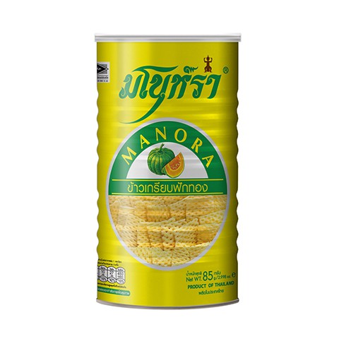 มโนห์รา ข้าวเกรียบฟักทอง กระป๋อง 85 กรัม