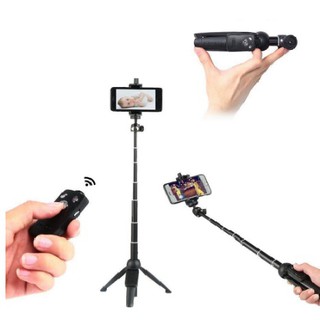 cherry ไม้เซลฟี่ YUNTENG 992 Wireless Bluetooth Remote Handheld Monopod Mini Tripod Selfie Stick