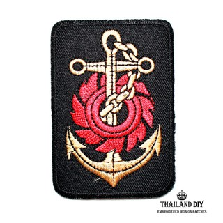 ตัวรีดติดเสื้อ งานปัก  ราชนาวี ทหารเรือ กองทัพเรือไทย Royal Thai Navy WOP Patch DIY ตัวรีด อาร์มติดเสื้อ แจ็คเก็ต ตำรวจ