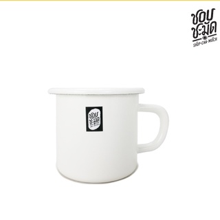 ShopChaMuch กระป๋องหู Enamel Mug  7 cm. (สีขาว) 150 ML SCMC7W  ตั้งไฟได้