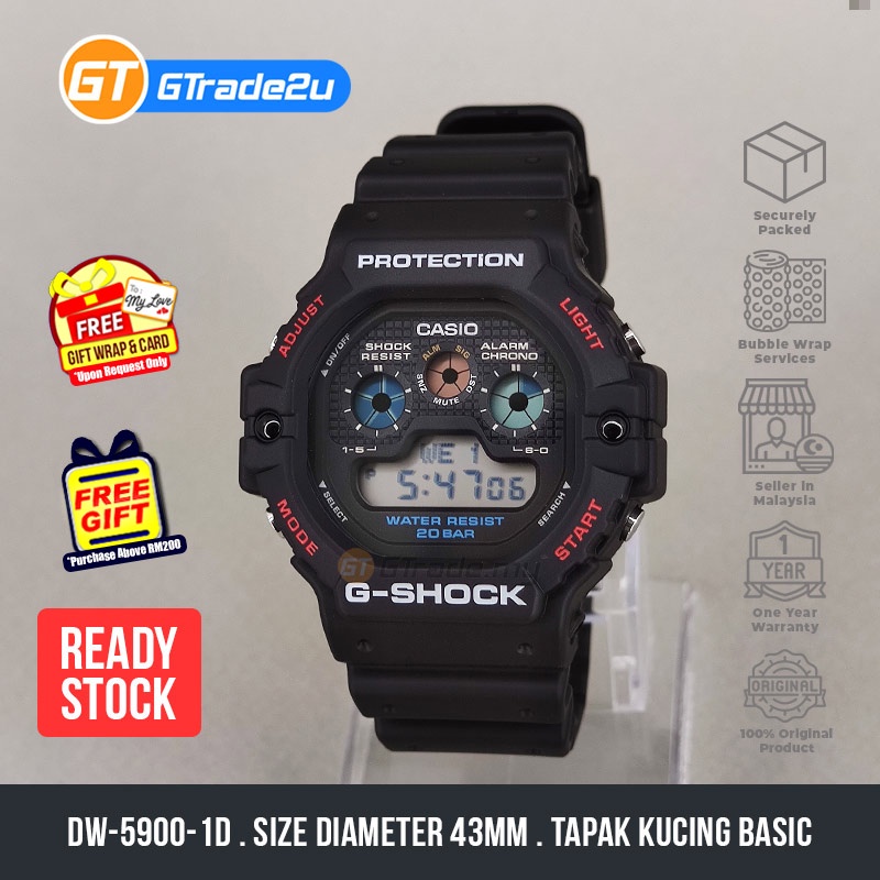เหมาะสําหรับ G-Shock DW-5900-1D Sports Watch DW-5900-1 DW5900-1D Digital Cat Tape Basic Watch สายนาฬ