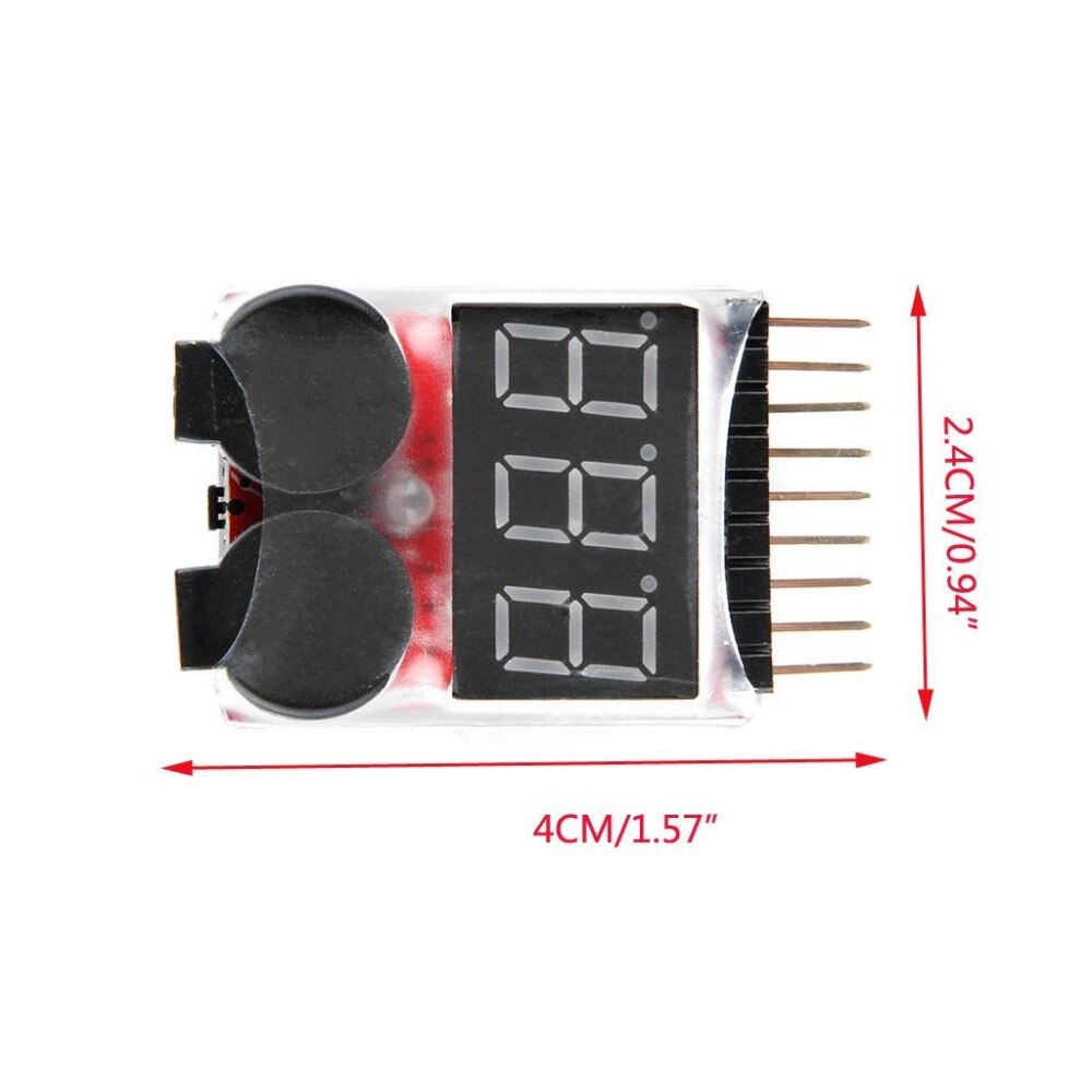 1-8S แรงดันไฟฟ้าต่ํา Buzzer Alarm 1-8S Lipo/Li-ion/Fe แบตเตอรี่แรงดันไฟฟ้า 2IN1 เครื่องทดสอบ Vistapo
