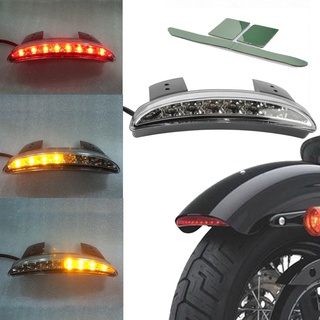 Motorcycle Rear Fender Edge LED Turn Signals Tail Light For Harley Sportster XL 883 1200 Clear Lens Running Brake Stop L