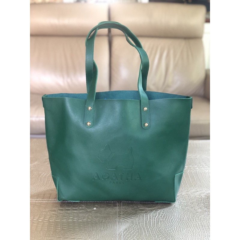 Agatha Paris Shopping Bag หนังเทียมสีเขียว