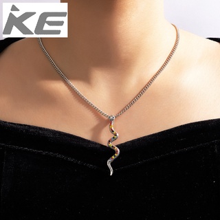 Jewelry Colorful diamond snake necklace Geometric irregular single necklace for girls for wom