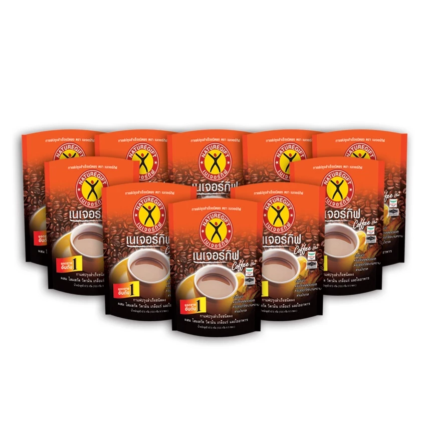 NatureGift Coffee Plus 1 ชุด มี 10 ถุง (ถุงละ 5 ซอง) เนเจอร์กิฟ คอฟฟี่ พลัส สูตรต้นตำรับ