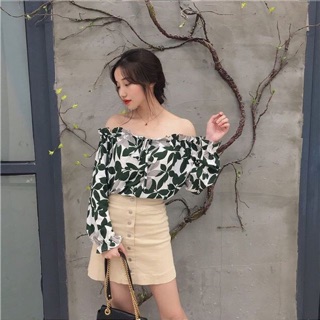 Earth Leafs Off-shoulder Shirt