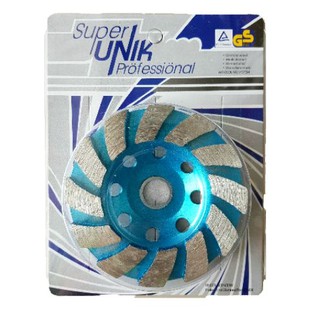 UNIK ใบเพชรเจียรบัว 4 นิ้ว SUPER สีฟ้า