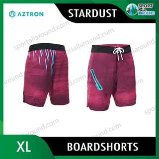 Aztron Polyester Spandex Stardust Red Boardshorts กางเกงกีฬา ระบายอากาศได้ดี แห้งไว ใส่สบายไม่ร้อน