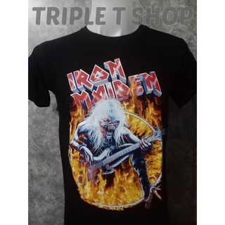 เสื้อยืด คอกลม สกรีน ลาย IRON MAIDEN (RB 153)