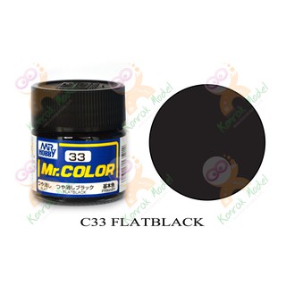 สีสูตรทินเนอร์ Mr.hobby Mr.color C33 Flat Black 10ml