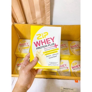 Zip Whey Protein Plus ( เวย์โปรตีน )วย์โปรตีนรสนมกล้วยจากอเมริกา ทดแทนมื้ออาหารพร้อมการควบคุมน้ำหนัก 1 กล่องมี 7 ซอง