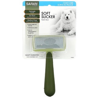 นำเข้า USA แปรงหวีขน สุนัข แมว แบบนุ่ม Soft Slicker Brush for Dog 1 Slicker Brush By Safari