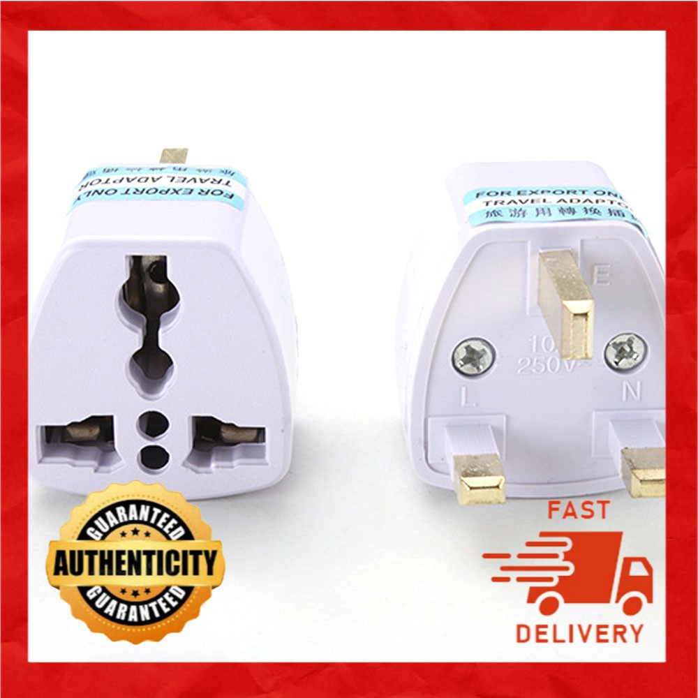 3-Pin Universal Adapter Plug Head UK 3 Pin Plug Socket US/EU/AU to UK Plug Adaptor