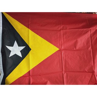 ธงชาติติมอร์-เลสเต Flag of East Timor งานตัดเย็บประณีต ผ้าร่ม